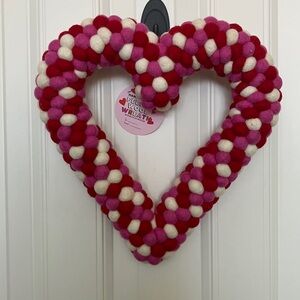 Trader Joe’s handcrafted Valentine Heart felted wool wreath *gorgeous*